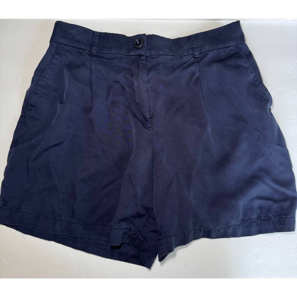 LOFT The Emory Short Women's 8 Petite Navy Blue Elastic Waist Chino Shorts 8P